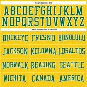 Custom Gold Kelly Green-White Long Sleeve Performance T-Shirt