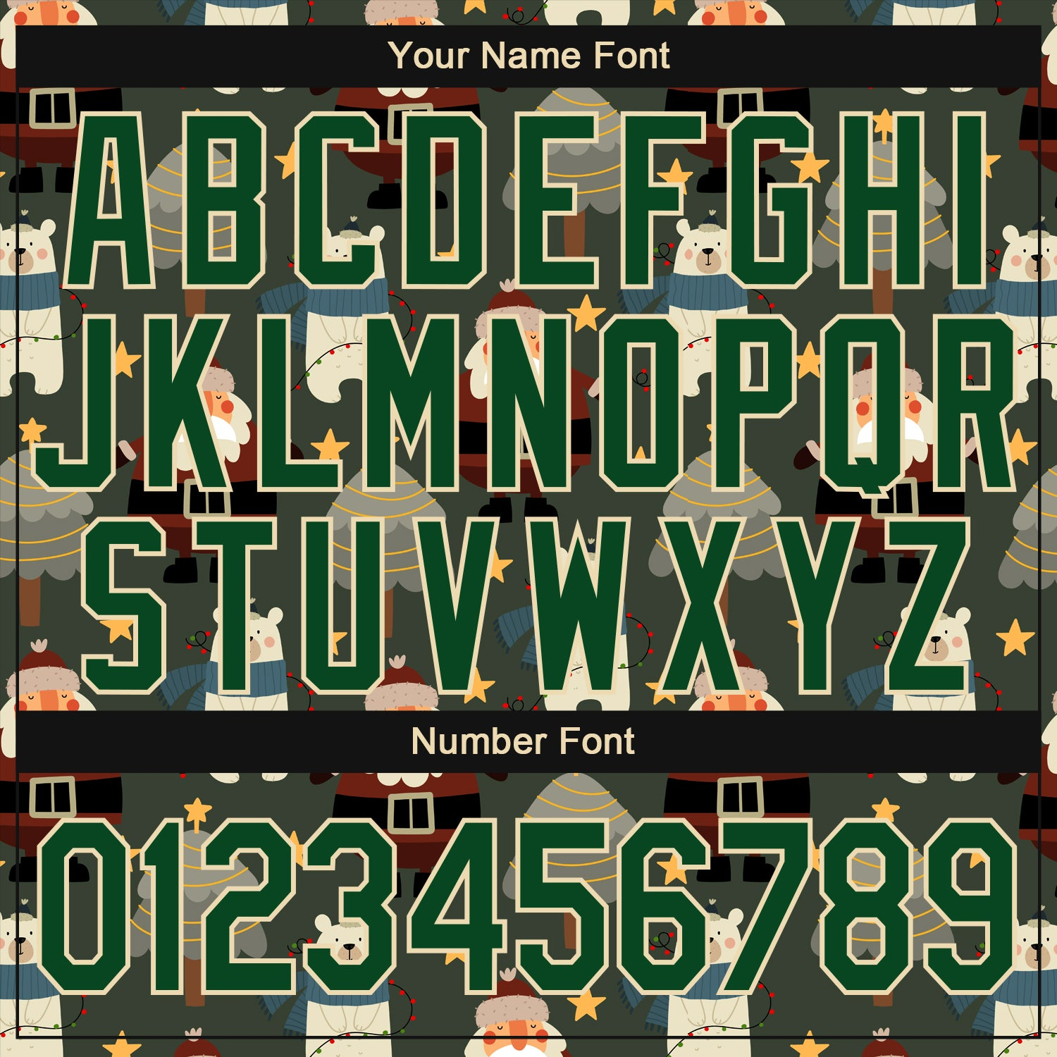 Custom Green Green-Cream Christmas 3D Performance T-Shirt