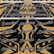 Custom Black Old Gold-White 3D Esports Performance T-Shirt