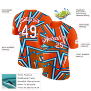 Custom Orange US Navy Blue Lakes Blue-Red 3D Esports Performance T-Shirt
