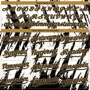 Custom White Black-Old Gold 3D Pattern Two-Button Unisex Softball Jersey