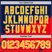 Custom Navy Gold-Fire Red 3D Esports Performance T-Shirt