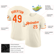 Custom Cream Orange Performance T-Shirt