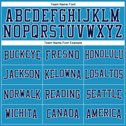 Custom Panther Blue Navy-White Long Sleeve Performance T-Shirt