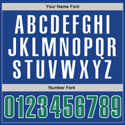 Custom Royal Kelly Green-White Performance T-Shirt