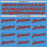 Custom Powder Blue Orange-Royal Performance T-Shirt