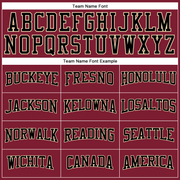 Custom Crimson Black-Cream Long Sleeve Performance T-Shirt