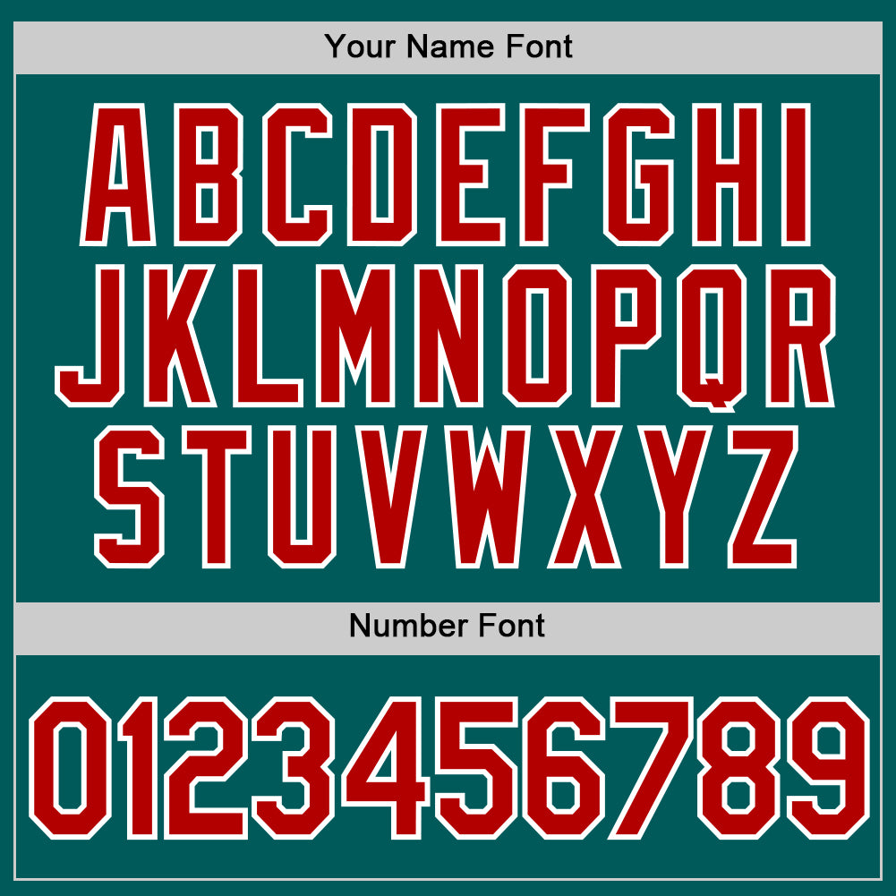 Custom Teal Red-White Performance T-Shirt