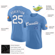 Custom Light Blue White-Royal Performance T-Shirt