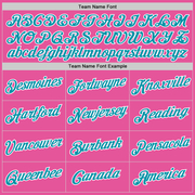 Custom Pink Teal-White Performance T-Shirt