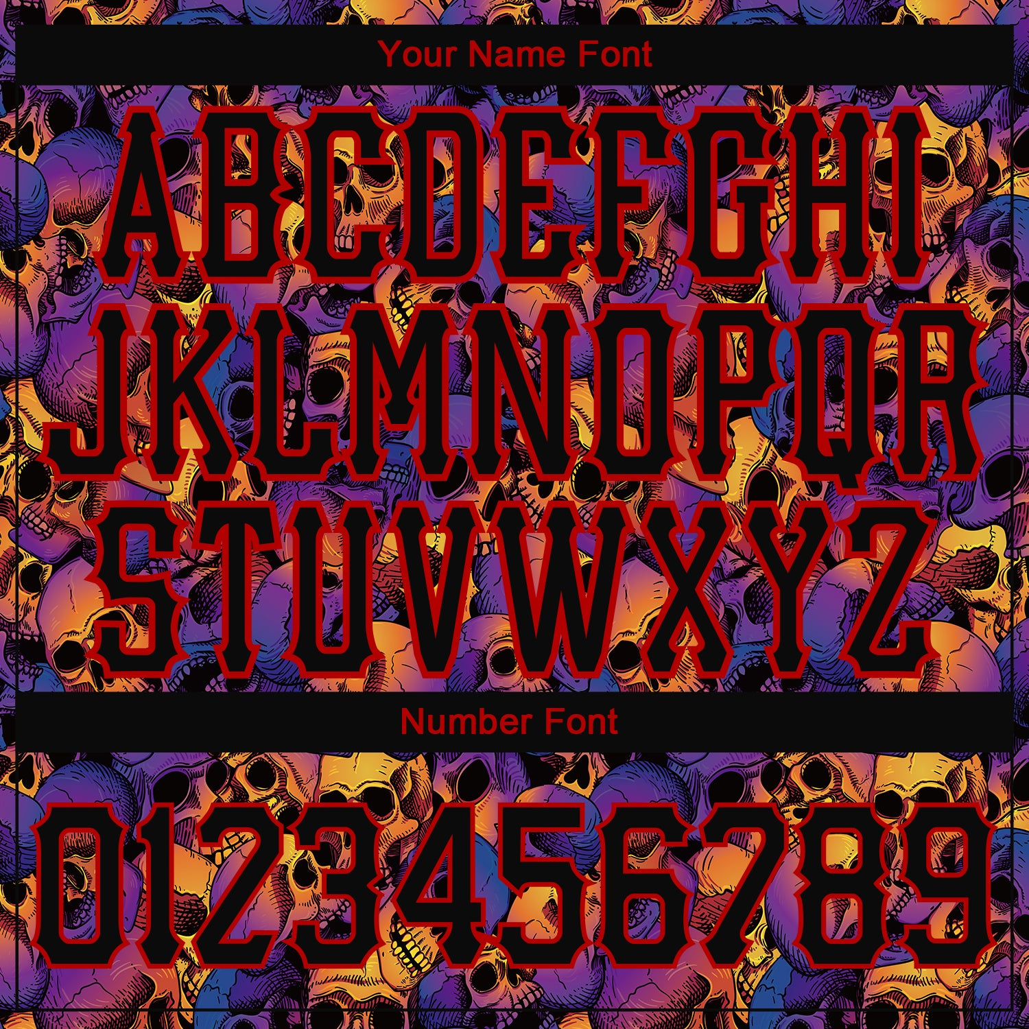 Custom 3D Pattern Halloween Skulls Long Sleeve Performance T-Shirt