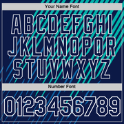 Custom Navy Blue-Aqua 3D Esports Performance T-Shirt