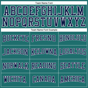 Custom Aqua Navy-White Long Sleeve Performance T-Shirt