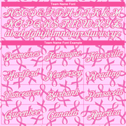 Custom Pink White Breast Cancer 3D Pattern Long Sleeve Performance T-Shirt