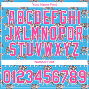 Custom Light Blue Pink-White 3D Pattern Design Tiger Performance T-Shirt