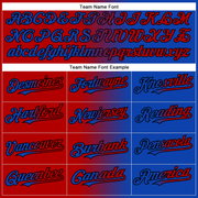 Custom Thunder Blue Red-Black Gradient Fashion Two-Button Unisex Softball Jersey