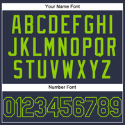 Custom Navy Neon Green Performance T-Shirt