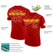 Custom Red Yellow-White 3D Esports Performance T-Shirt