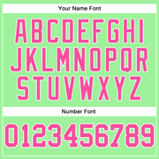 Custom Pea Green Pink-White Long Sleeve Performance T-Shirt