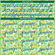 Custom White Kelly Green 3D Pattern Design Hawaii Tropical Palm Leaves And Pineapple Performance T-Shirt