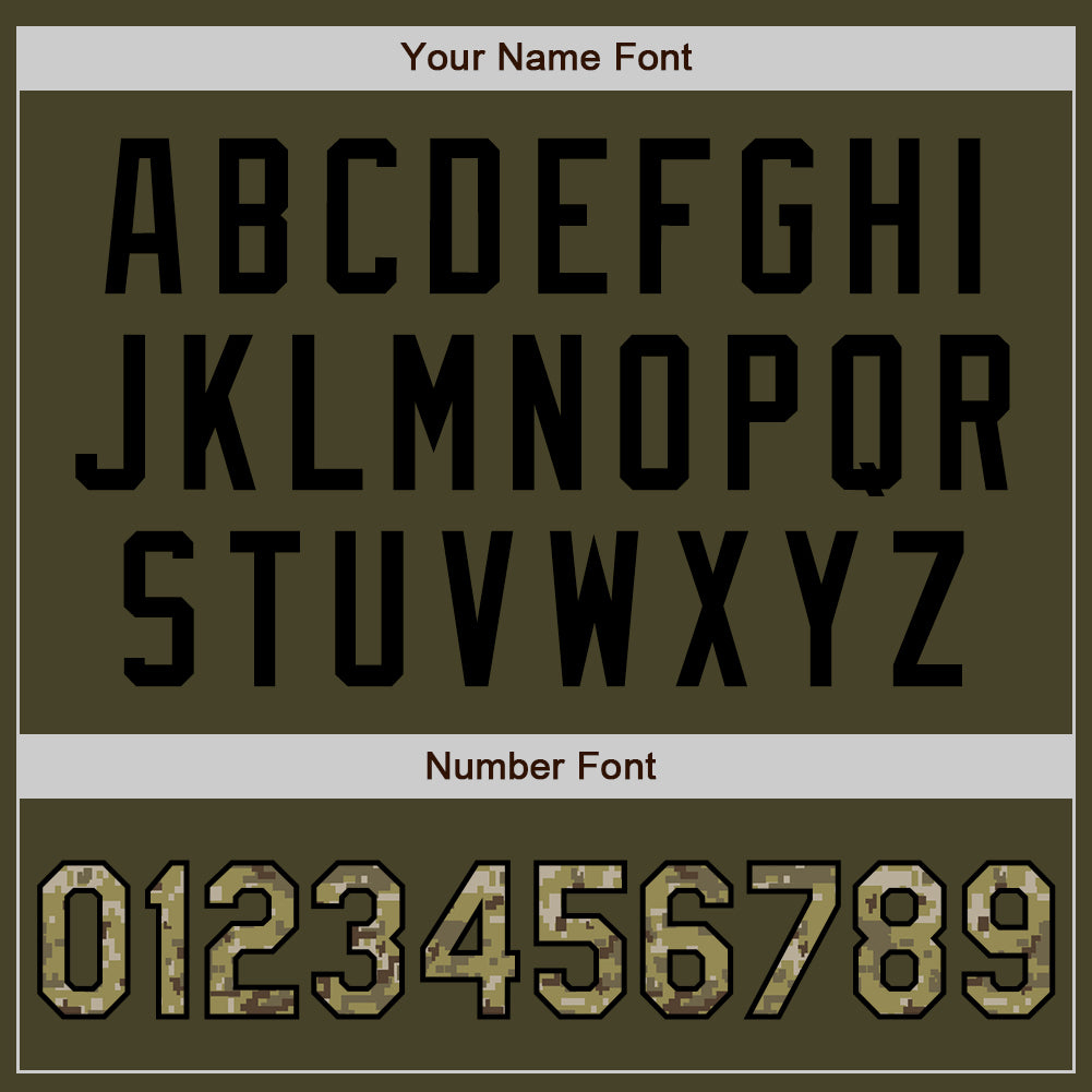 Custom Olive Black Pinstripe Camo Salute To Service Two-Button Unisex Softball Jersey