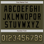 Custom Olive Black Pinstripe Camo Salute To Service Two-Button Unisex Softball Jersey