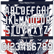 Custom White Navy 3D Skull With American Flag Performance T-Shirt