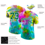 Custom Tie Dye Kelly Green-White 3D Performance T-Shirt