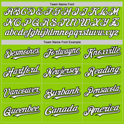 Custom Neon Green Black Pinstripe White Two-Button Unisex Softball Jersey