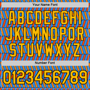 Custom Powder Blue Orange US Navy Blue-Black 3D Esports Performance T-Shirt