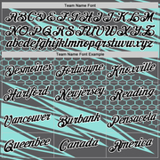 Custom Steel Gray Black-Ice Blue 3D Esports Performance T-Shirt