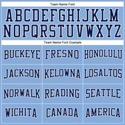 Custom Light Blue Navy-White Long Sleeve Performance T-Shirt