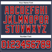 Custom Navy Red-White Long Sleeve Performance Salute To Service T-Shirt