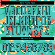 Custom Aqua Black 3D Pattern Design Summer Holiday Fruit Performance T-Shirt