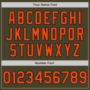 Custom Olive Black Pinstripe Orange Salute To Service Two-Button Unisex Softball Jersey