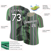 Custom Wheat White-Black 3D Tropical Hawaii Palm Leaves Performance T-Shirt