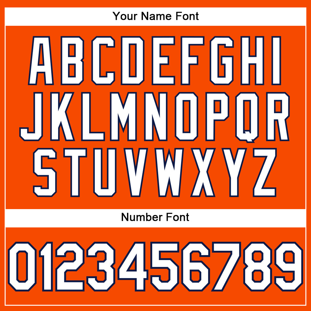 Custom Orange White-Navy Performance T-Shirt