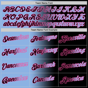 Custom Black Light Blue-Pink Gradient Fashion Performance T-Shirt