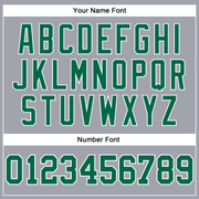 Custom Gray Kelly Green-White Long Sleeve Performance T-Shirt