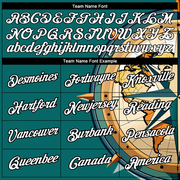 Custom Teal White-Black 3D Pattern Design Sailing Ship Compass Columbus Day Performance T-Shirt