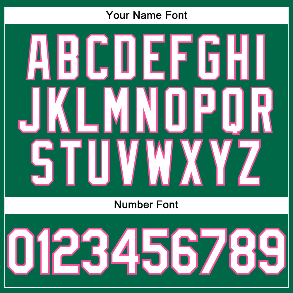 Custom Kelly Green White-Pink Performance T-Shirt