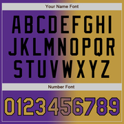 Custom Purple Old Gold-Black Gradient Fashion Two-Button Unisex Softball Jersey