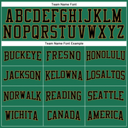 Custom Kelly Green Black-Old Gold Long Sleeve Performance Salute To Service T-Shirt