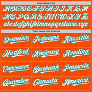 Custom Orange Teal Pinstripe White Two-Button Unisex Softball Jersey