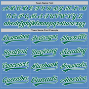 Custom Powder Blue Kelly Green-White Two-Button Unisex Softball Jersey