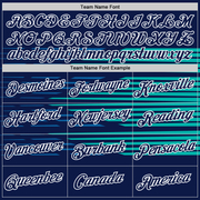 Custom Navy Blue-Aqua 3D Esports Performance T-Shirt