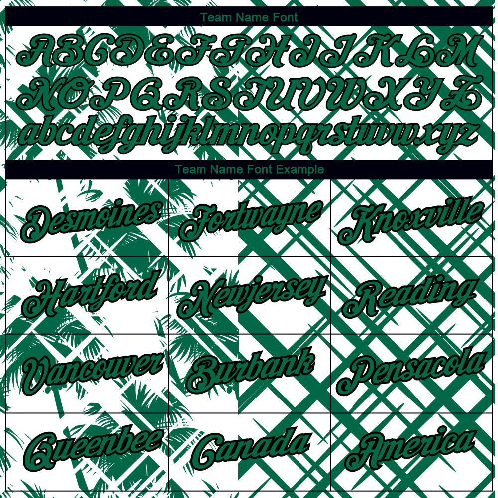 Custom White Kelly Green-Black 3D Tropical Hawaii Trees Performance T-Shirt