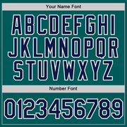 Custom Teal Navy-White Performance T-Shirt