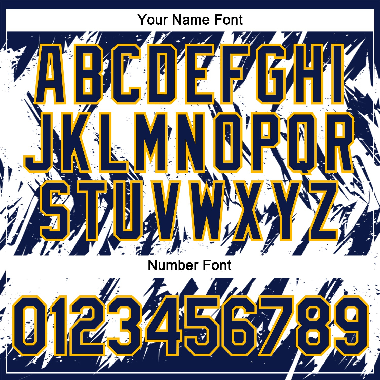 Custom Navy White-Gold 3D Pattern Design Abstract Sharp Shape Performance T-Shirt