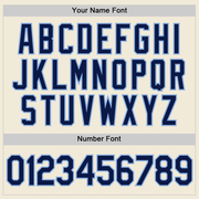 Custom Cream Navy-Light Blue Performance T-Shirt